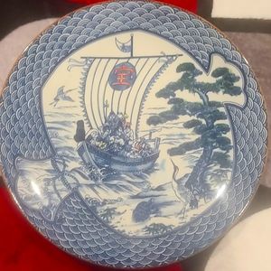 Blue and white japanese plate